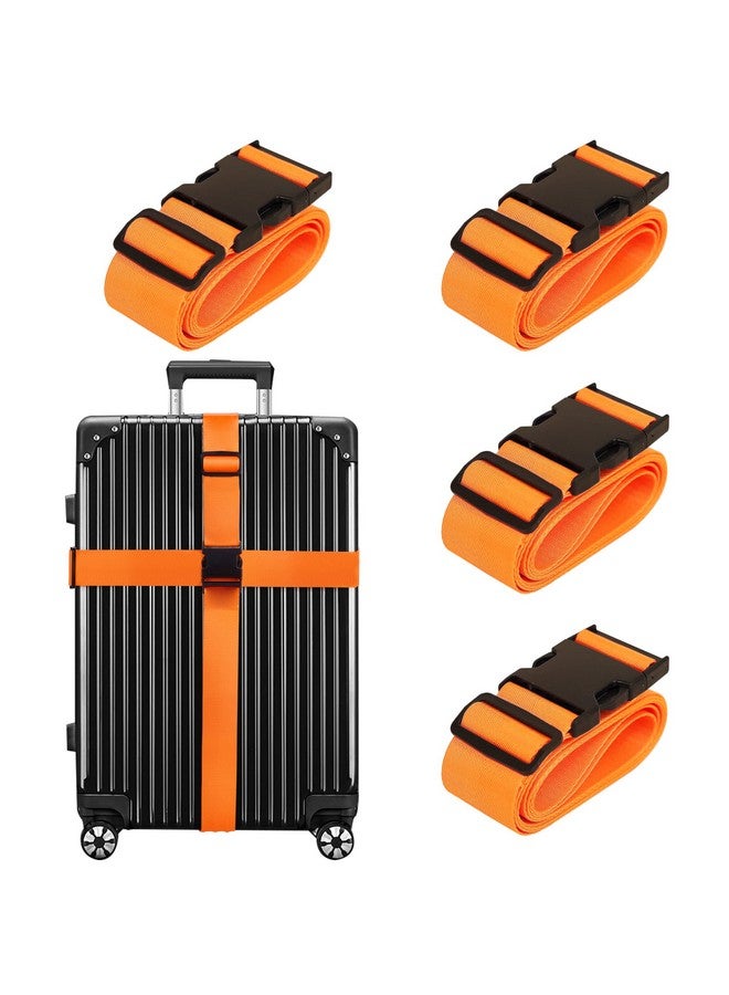 Chelmon Luggage Straps for Suitcases TSA Approved Travel Belt 4 Pack by Chelmon(Orange) - Image 1
