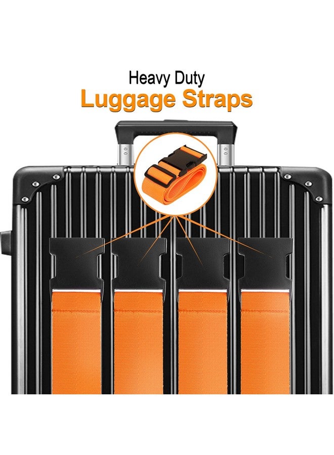 Chelmon Luggage Straps for Suitcases TSA Approved Travel Belt 4 Pack by Chelmon(Orange) - Image 3