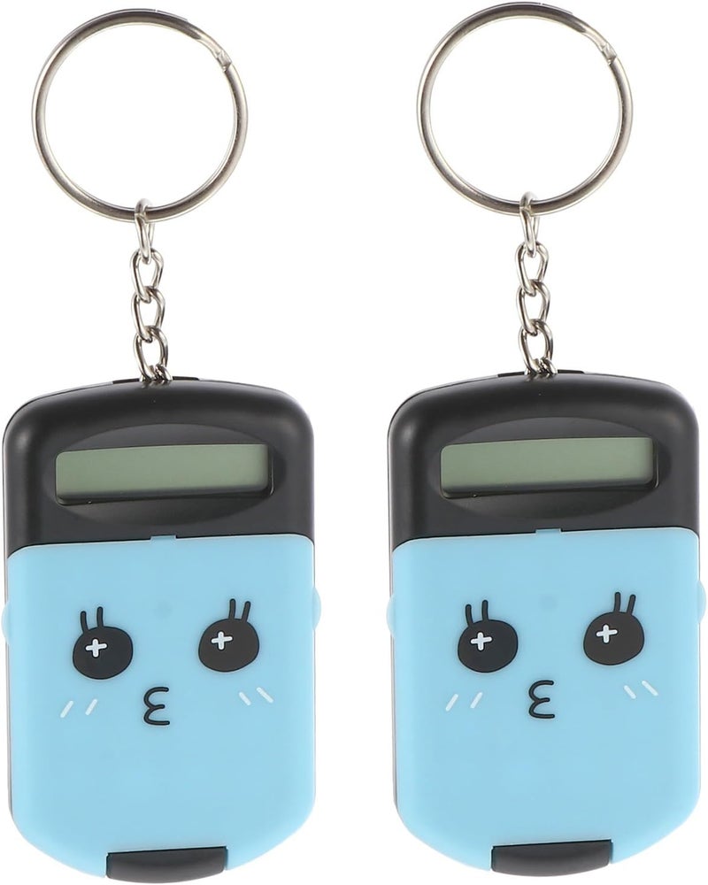 DOITOOL 2pcs Mini Portable Electronic Calculator for Students Durable Plastic Counter with Cartoon Design Lightweight and Compact Pocket Calculator for Classroom and Office Use - Image 1