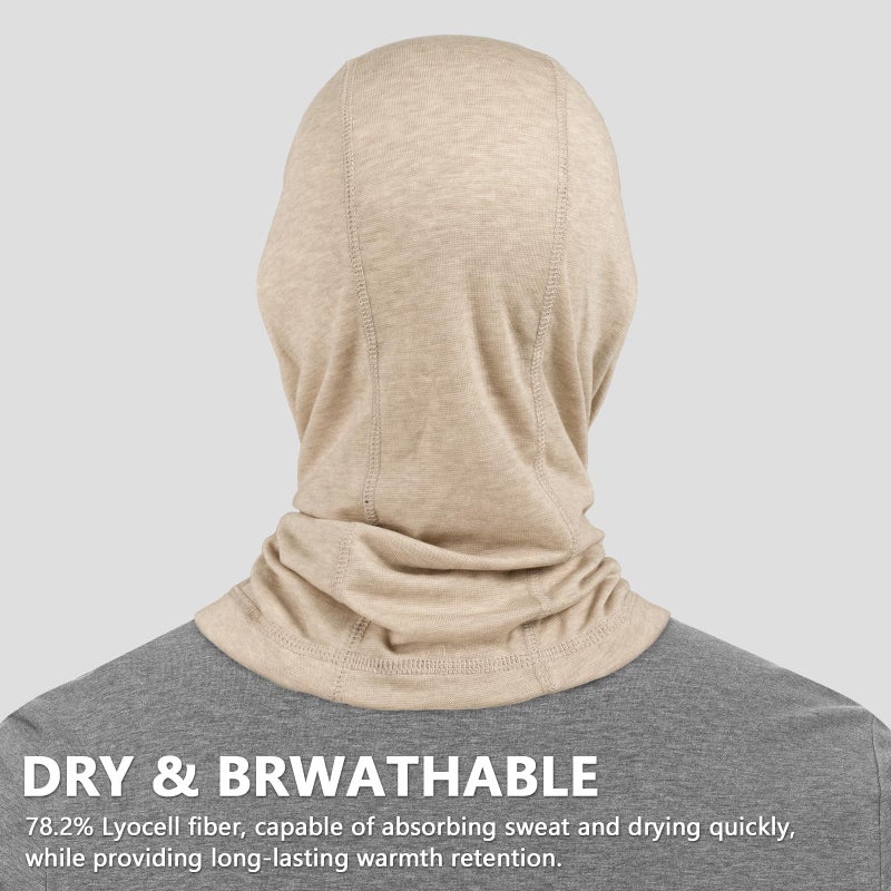 Fullsheild Merino Wool Balaclava Winter Ski Mask for Men & Women Breathable Balaclava Face Mask Cold Weather Gear for Snowboarding Skiing Oatmeal - Image 4