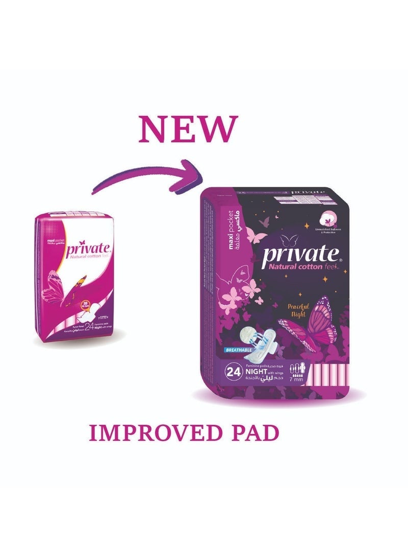 Private Maxi Pocket Night 24 Pads - Image 2