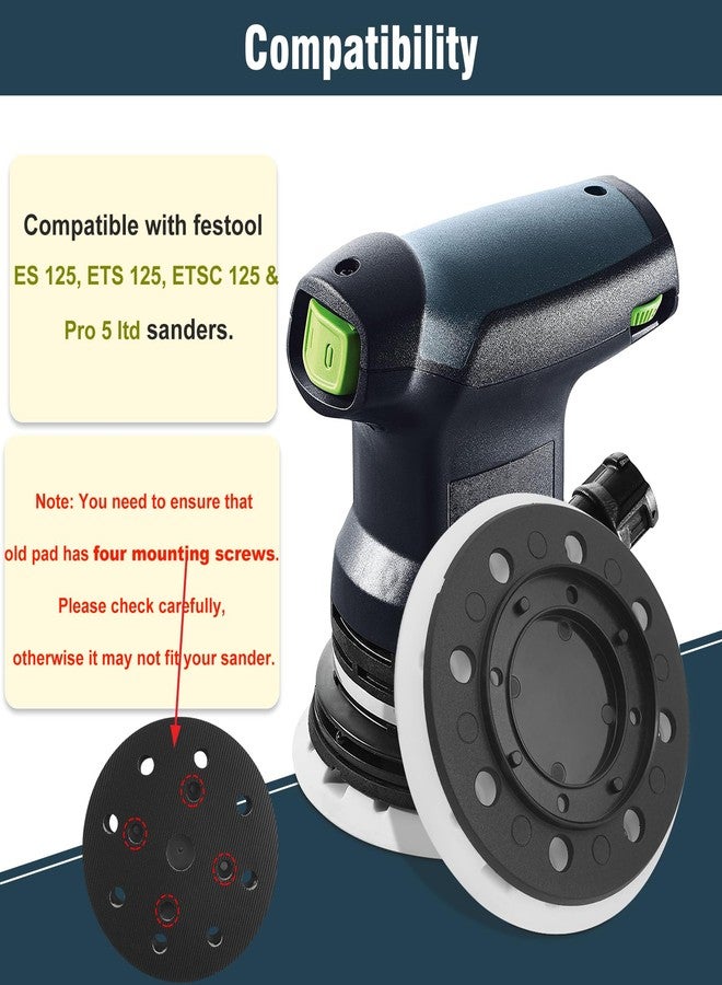 Vanesa Durable 492280 ETS 125 Eq & Pro 5 ltd Jetstream Sanding Pad 125mm (5 in), Soft, 8 Holes fit for festool ETS 125, ES 125, ETSC 125, Pro 5 ltd Random Orbit Sanders Include a 5" Protection Pad - Image 3