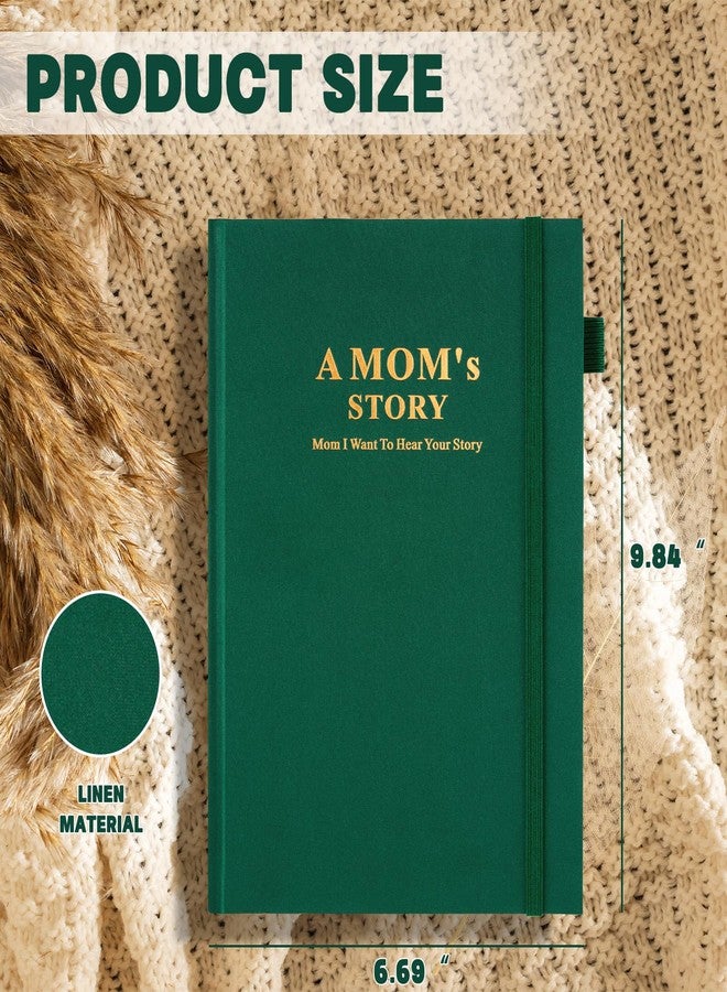 JUBTIC Mom's Memory Journal: Linen Hardcover Edition with 200+ Guided Questions - A Cherished Keepsake to Share Her Life Story, Perfect Gift for Mom's Birthday, Mother's Day & Christmas (Green) - Image 2