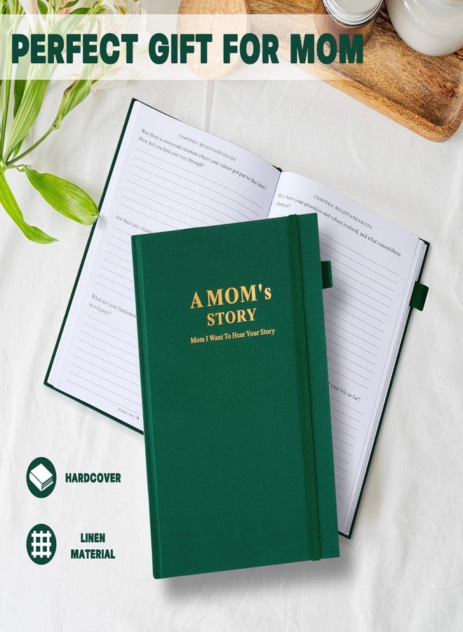 JUBTIC Mom's Memory Journal: Linen Hardcover Edition with 200+ Guided Questions - A Cherished Keepsake to Share Her Life Story, Perfect Gift for Mom's Birthday, Mother's Day & Christmas (Green) - Image 4