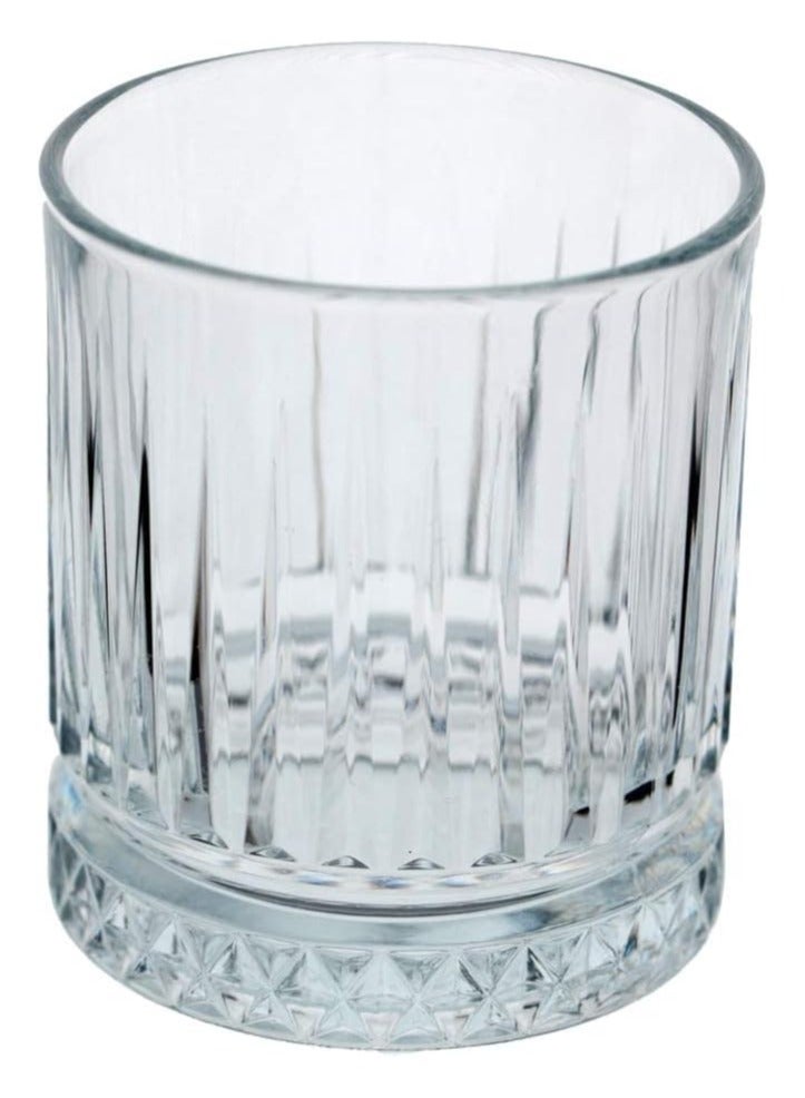 Vitacelli Glasses Set of 2, Transparent, 355 ML Multi Line Design Glass for Drinking Bourbon, Cocktails, Cognac - Old Fashioned Cocktail Tumblers  - Image 4