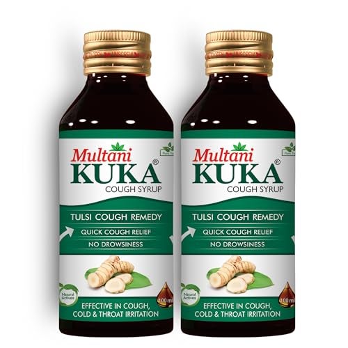 Multani Kuka Cough Syrup | Pack of 2 (200ml each) | Get Ayurvedic Relief Cough, Cold, and Throat Irritation. | For All Types Of Cold & Cough | Cough Syrup for Dry Cough | Goodness Of Tulsi, Pippali, Satpudina & Other Herbs - Image 1