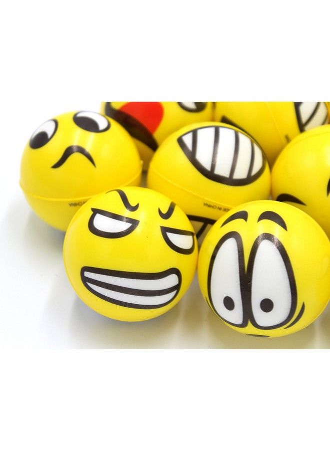 FIVOENDAR Set Of 12 Fun Face Stress Balls Cute Hand Wrist Stress Reliefs Squeeze Balls For Kids And Adults At School Or Office Party Favors (Yellow Color Random Faces) (Classic) - Image 3