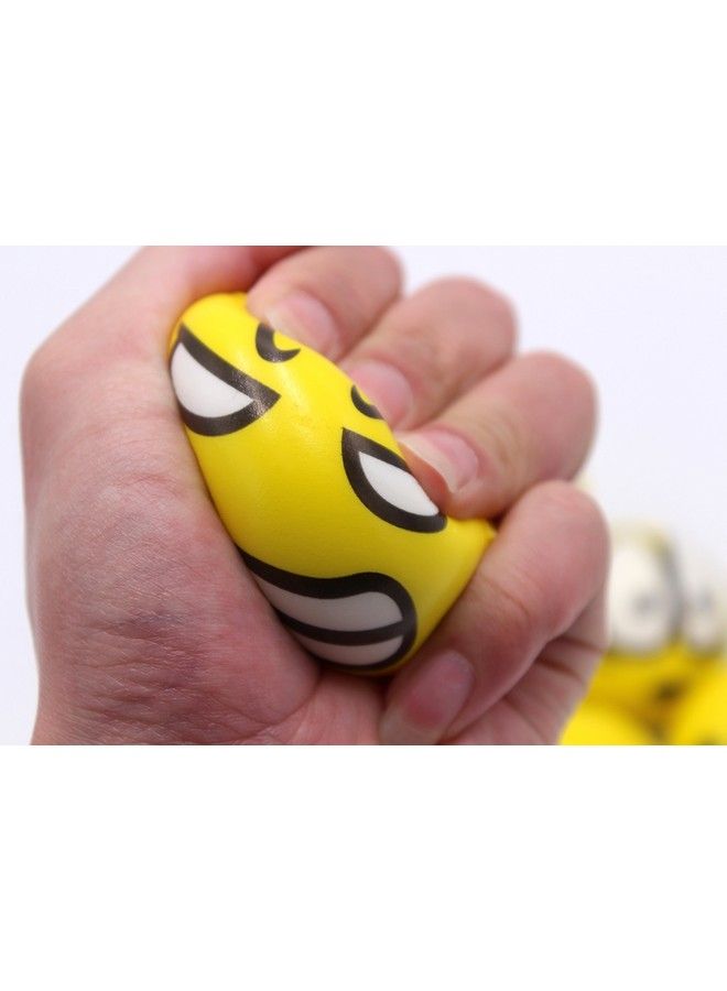 FIVOENDAR Set Of 12 Fun Face Stress Balls Cute Hand Wrist Stress Reliefs Squeeze Balls For Kids And Adults At School Or Office Party Favors (Yellow Color Random Faces) (Classic) - Image 5