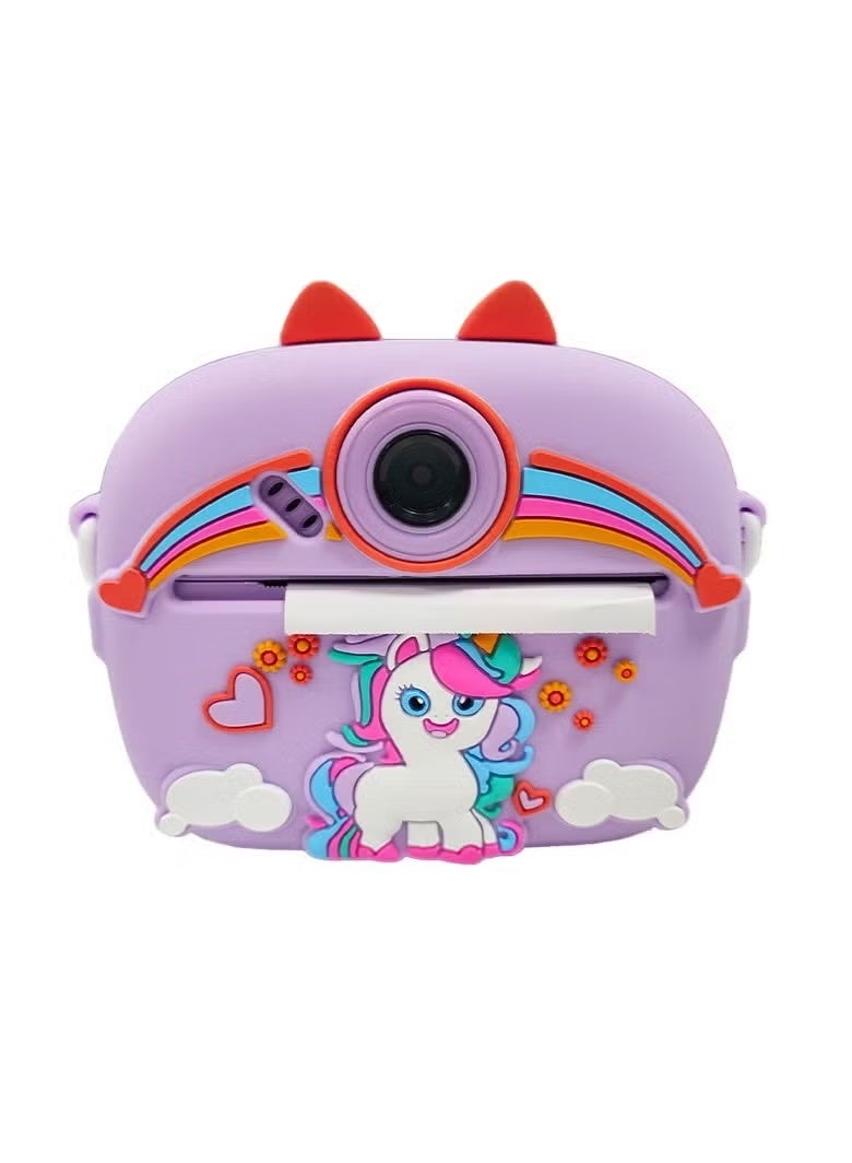 BlueFire Kids Instant Print Camera Dual Lens 48MP 1080P 2.4 Inch Screen Thermal Photo Printer Purple - Image 1