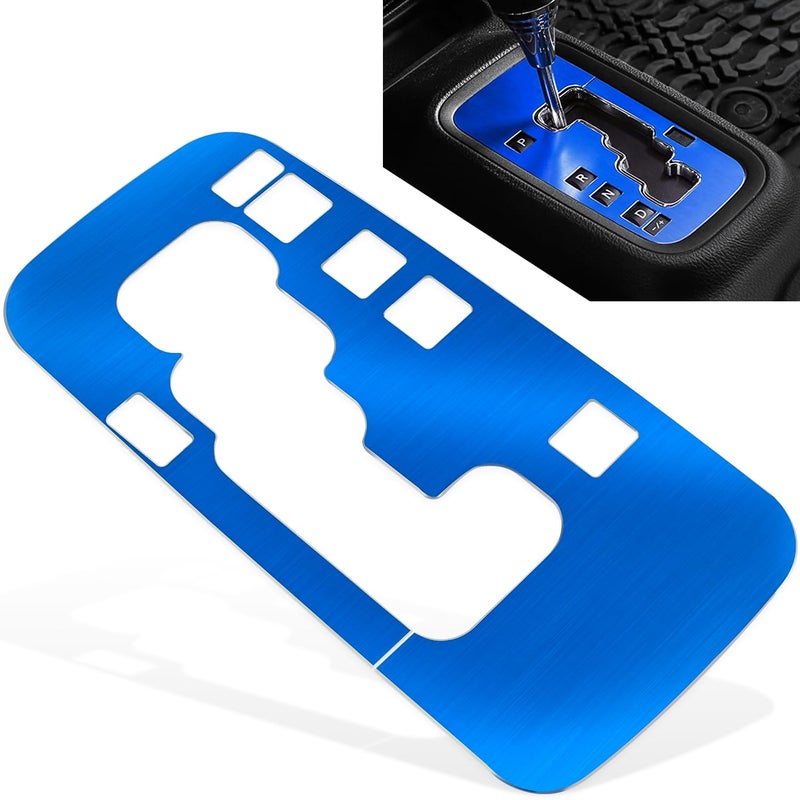 Trim Gear Frame Cover Gear Shift Box Cover for Jeep Wrangler 20122018 JK JKU Sport Sahara Freedom Rubicon Unlimited Gear Shift Panel Cover Trim Interior Decoration Accessories Aluminum Blue