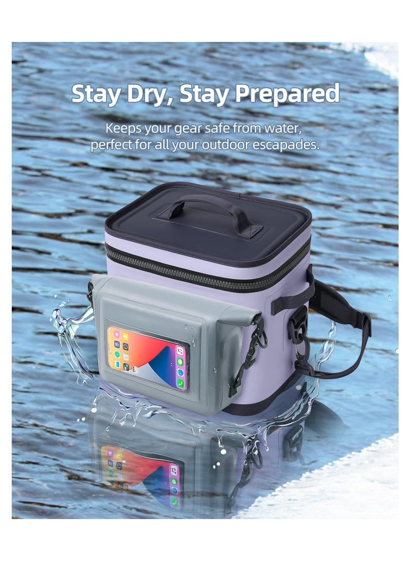 SOLARAE Waterproof Pouch with Waist Strap Multipurpose Waterproof Dry Bag Screen Touch Sensitive Waterproof Dry Bag for YETI Backpack Hopper Tote Small Pouch with Shoulder Strap - Image 3