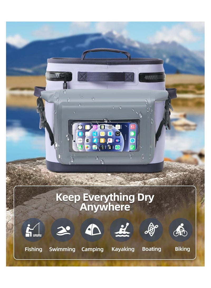 SOLARAE Waterproof Pouch with Waist Strap Multipurpose Waterproof Dry Bag Screen Touch Sensitive Waterproof Dry Bag for YETI Backpack Hopper Tote Small Pouch with Shoulder Strap - Image 5