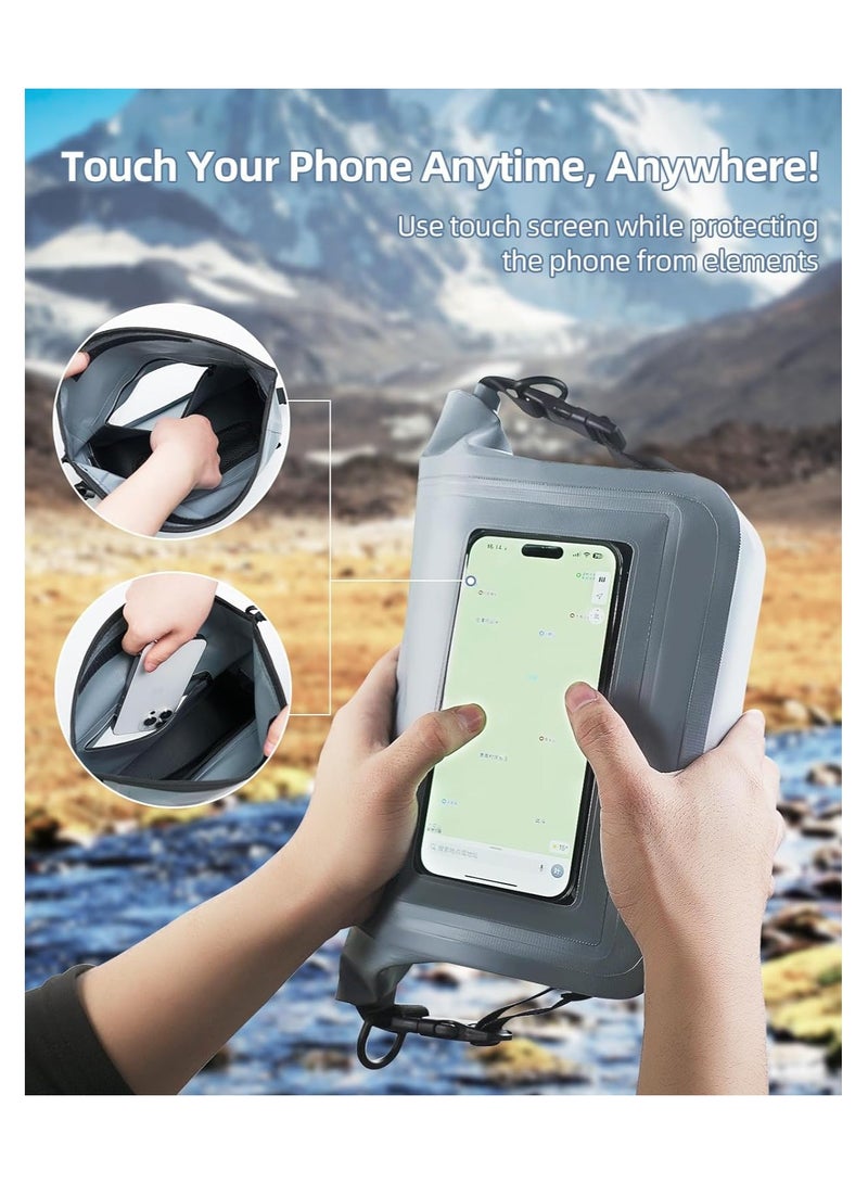 SOLARAE Waterproof Pouch with Waist Strap Multipurpose Waterproof Dry Bag Screen Touch Sensitive Waterproof Dry Bag for YETI Backpack Hopper Tote Small Pouch with Shoulder Strap - Image 2