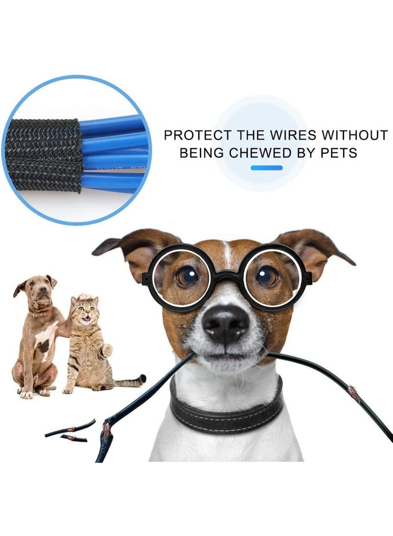 2m Black Cable Sleeve – Self-Closing Cable Management System for Desktops, TVs, Projectors – Heat-Resistant Wire Organizer & Pet-Proof Protection - Image 2