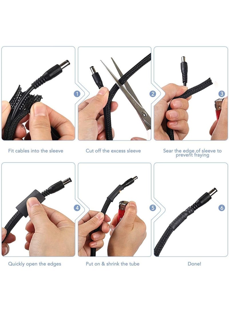 2m Black Cable Sleeve – Self-Closing Cable Management System for Desktops, TVs, Projectors – Heat-Resistant Wire Organizer & Pet-Proof Protection - Image 4