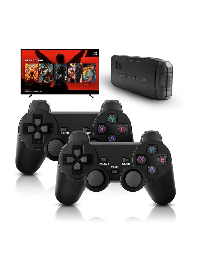 Wireless Retro Game Console, Plug and Play Video Game Stick Built in 10000+ Games,9 Classic Emulators, 4K High Definition HDMI Output for TV with Dual 2.4G Wireless Controllers