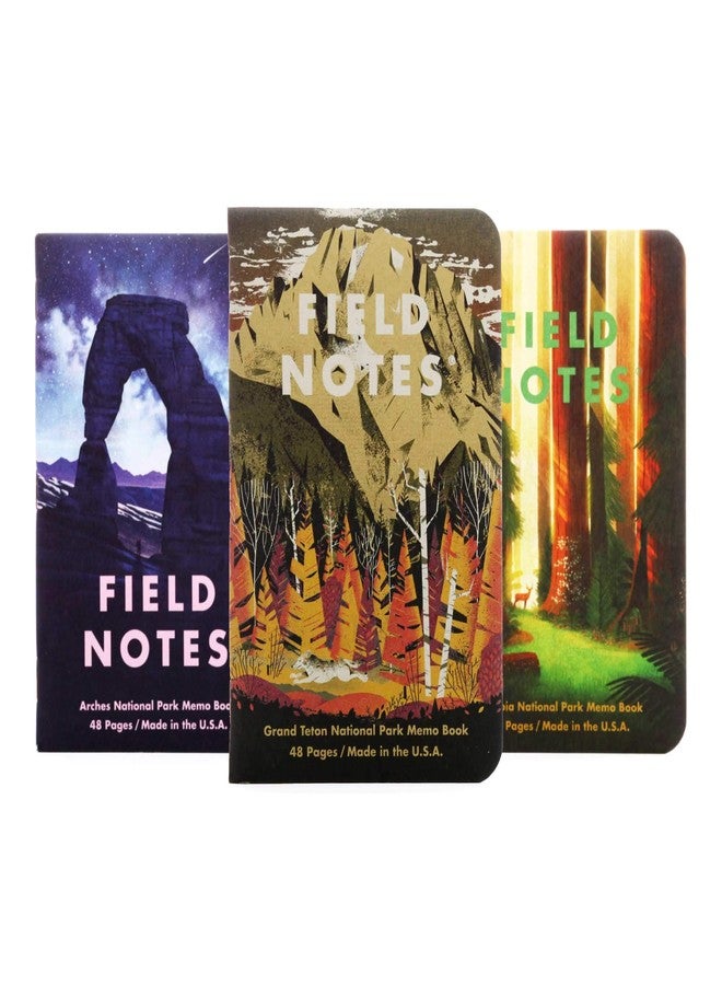 Field Notes: National Parks Series (Series D - Grand Teton, Arches, Sequoia) - Graph Paper Memo Book 3-Pack - 3.5 x 5.5 Inch - Image 1