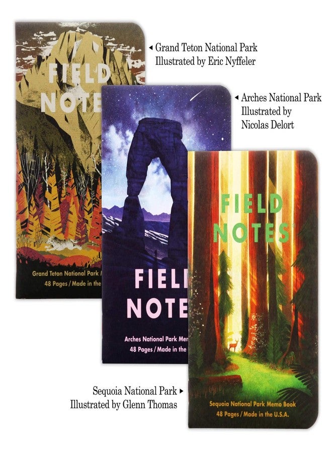 Field Notes: National Parks Series (Series D - Grand Teton, Arches, Sequoia) - Graph Paper Memo Book 3-Pack - 3.5 x 5.5 Inch - Image 5