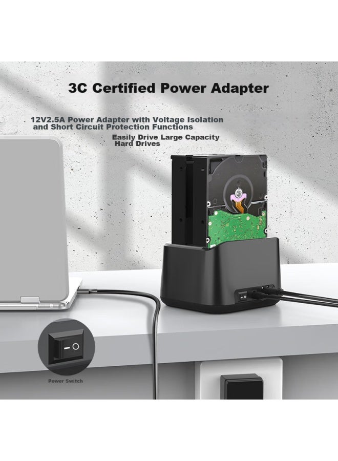 Godo o Mechanical Ssd Enclosure Base, 2.5/3.5 Inch, Usb3.0 External Sata Dual-bay, Compatible With Laptops And Desktops, External Portable Hard Drive Enclosure, Universal - Image 4
