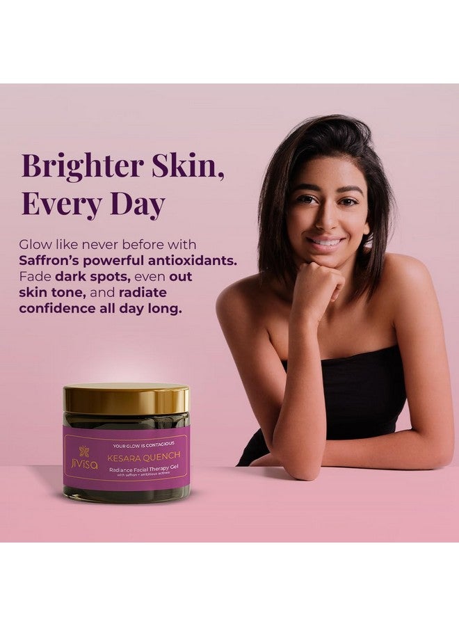 JiViSa Kesara Quench Face Gel Moisturiser (10g) Saffron, Niacinamide & Aloe Vera for Glowing Skin, Unisex, Fast Absorbing - Image 5
