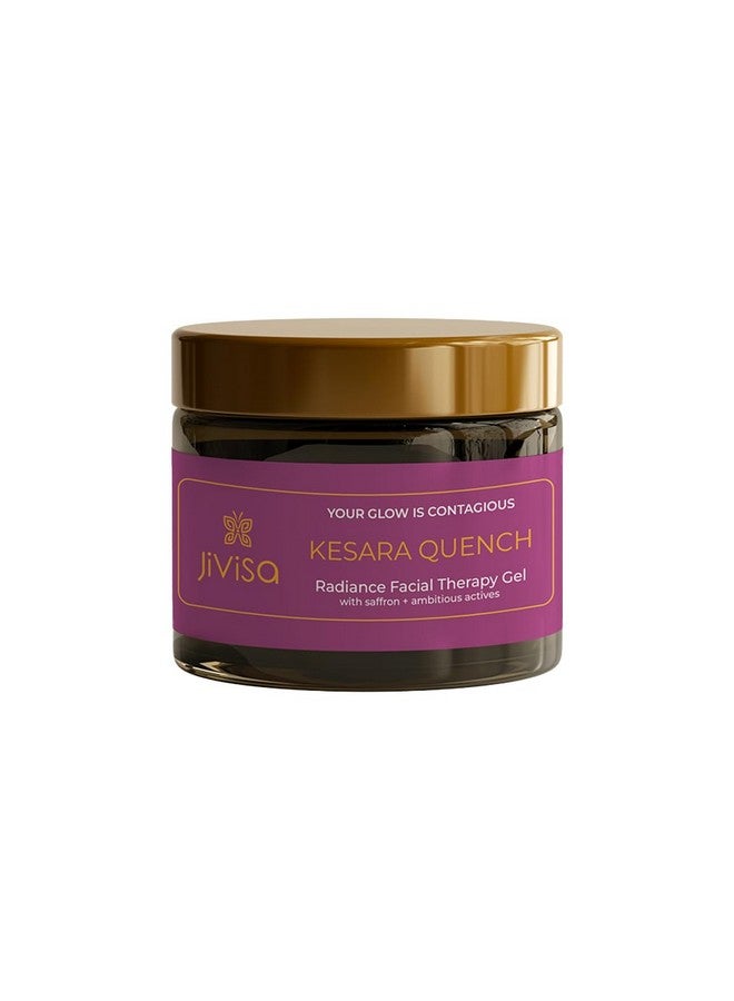 JiViSa Kesara Quench Face Gel Moisturiser (10g) Saffron, Niacinamide & Aloe Vera for Glowing Skin, Unisex, Fast Absorbing - Image 1