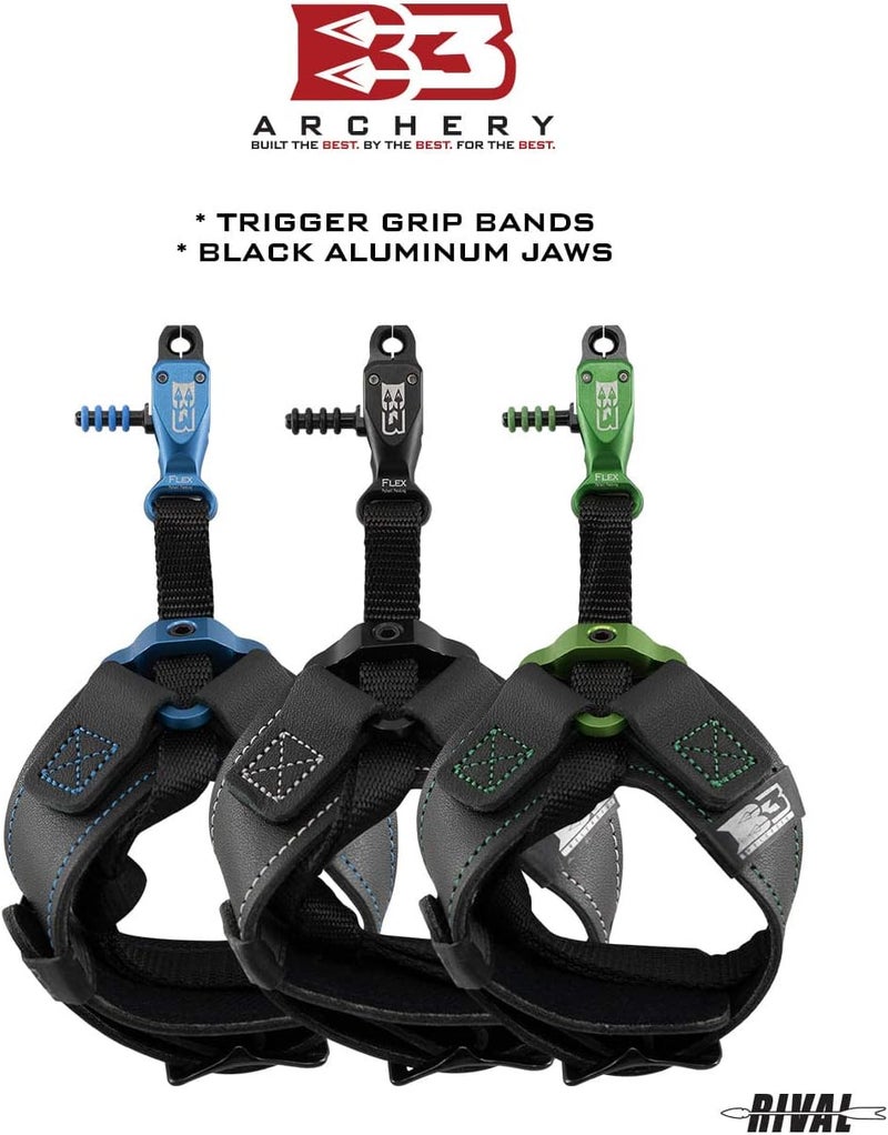 B3 Archery Rival Flex Double-Caliper Aluminum Bow Release Aid | Curved Trigger Design & Anodized Jaws | Archery Gear - Image 4