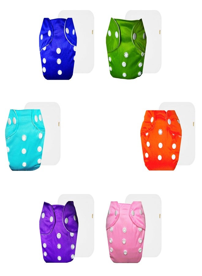 Dumbledo Lite Cloth Diaper with Cotton Insert (Pack of 6) | Snug Fit | Breathable | Quick Dry | Designed by Moms | 3 Months - 2 Years | Unisex Baby - Image 1