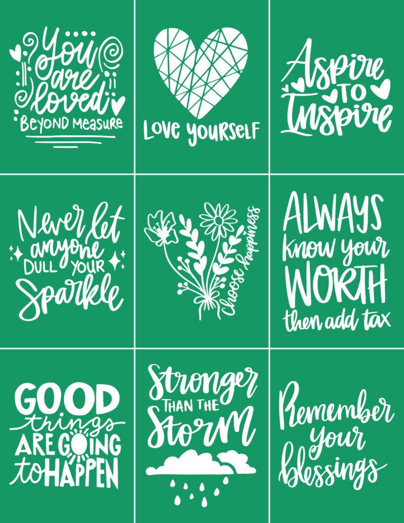 DGAGA Inspirational Silk Screen Stencils,Motivational Adhesive Stencils Reusable Inspirational Word Stencils Transfers for Craft Letter Screen Printing Stencil for Painting on Wood Fabric Home Decor - Image 1