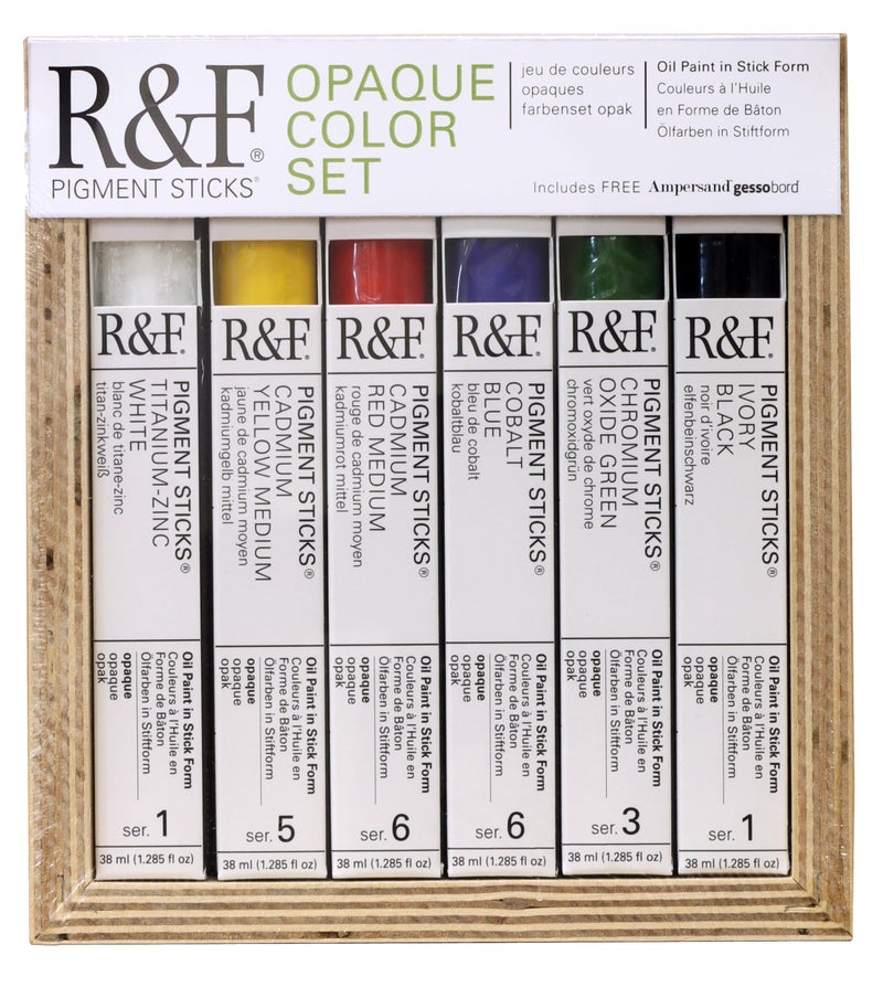 R&F Handmade Paints - Professional Oil Pigment Sticks, Opaque Set of 6 - Image 1