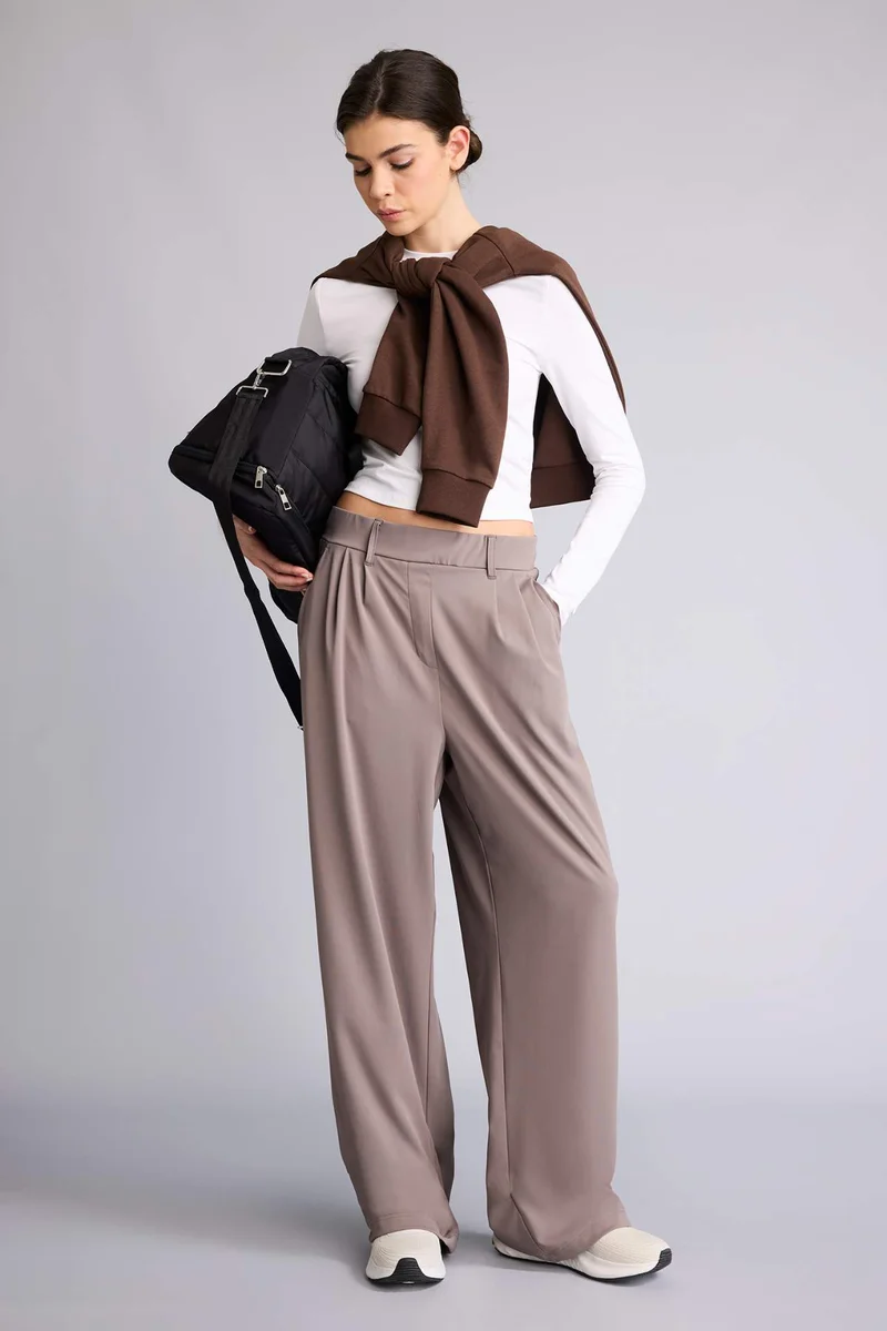 DeFacto Wide Leg Ankle Length Trousers