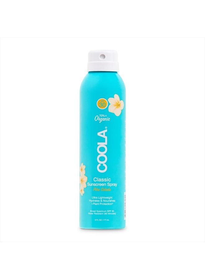 COOLA Organic Sunscreen SPF 30 Sunblock Spray, Dermatologist Tested Skin Care for Daily Protection, Vegan and Gluten Free, Piña Colada, 6 Fl Oz - Image 1