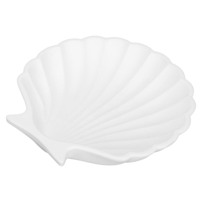 White Ceramic Jewelry Storage Tray Shell Shape Organizer Box For Earrings Necklace Rings Bracelets Home Display - Image 2