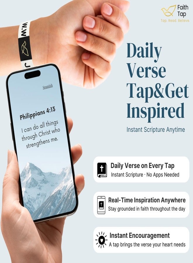 TLOEP WWJD Braeclets Bible Verse Bracelets Easter Basket Stuffers Gift, Tap to Read Scripture via Phone, Christian Jesus Bracelet for Men, Women, Faith Religious Gift - Image 2