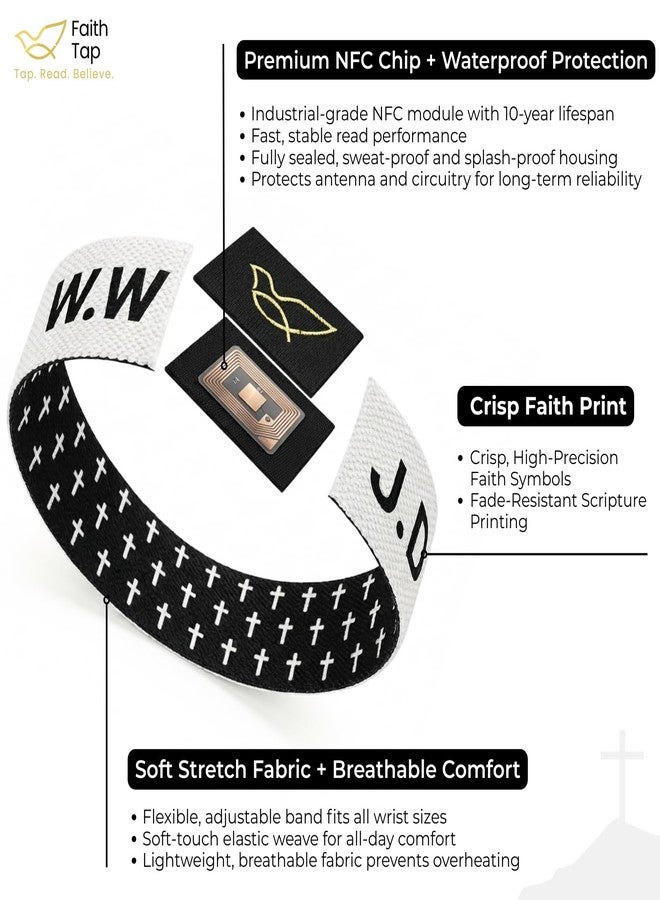 TLOEP WWJD Braeclets Bible Verse Bracelets Easter Basket Stuffers Gift, Tap to Read Scripture via Phone, Christian Jesus Bracelet for Men, Women, Faith Religious Gift - Image 4