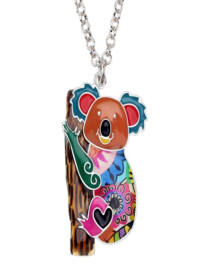 BONSNY Enamel Alloy Australian Koala Bear Necklace Pendant Jewelry For Women Gifts Charm (Multicolor) - Image 1
