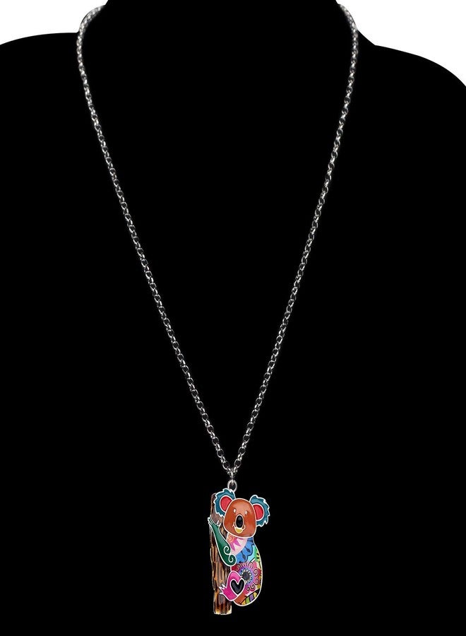 BONSNY Enamel Alloy Australian Koala Bear Necklace Pendant Jewelry For Women Gifts Charm (Multicolor) - Image 2