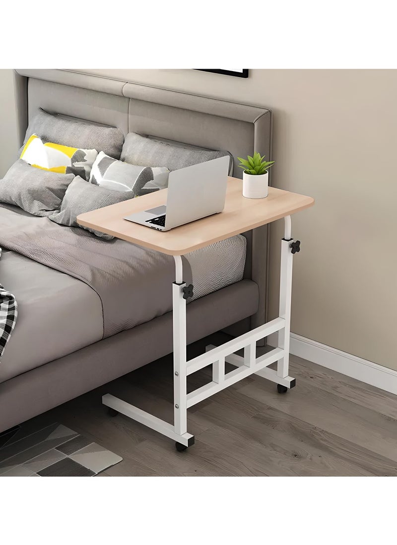 DubaiGallery - Upgraded Metal Base Adjustable Multipurpose Movable Desktop Computer Mobile Laptop Desk Home And Office Desks For Work and Study Moveable Portable Coffee Overbed Tray Bedside Sofa Table - Image 1