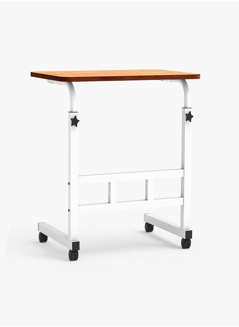 DubaiGallery - Upgraded Metal Base Adjustable Multipurpose Movable Desktop Computer Mobile Laptop Desk Home And Office Desks For Work and Study Moveable Portable Coffee Overbed Tray Bedside Sofa Table - Image 1