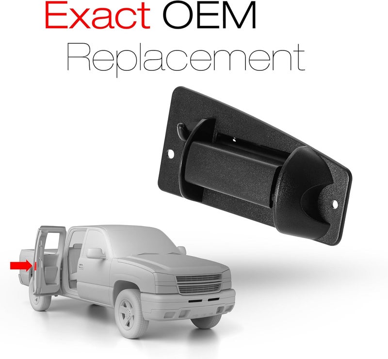 T1A Extended Cab Door Handle, Rear Passenger Door Handle Compatible with 1999-2007 Chevrolet Silverado 1500 2500; 99-07 GMC Sierra 1500 2500, 01-07 Sierra Silverado 3500, OEM 15758171 79107 - Image 2