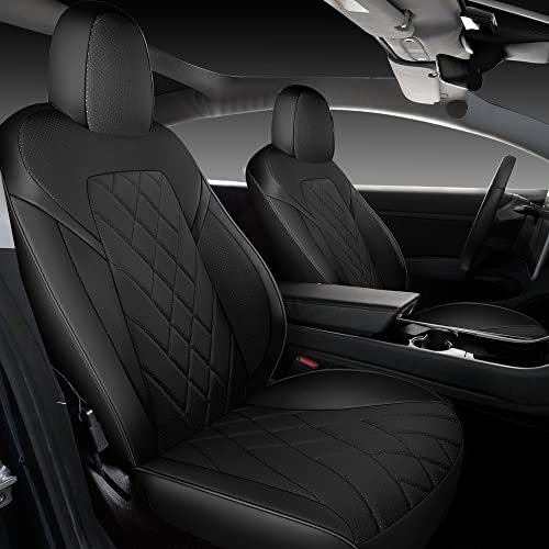 Tapha Faux Leather Seat Cover Set for Tesla Model 3 2017-2022, Breathable and Water-Resistant, Include Seat Covers for Front and Rear Seats (Black) - Image 1