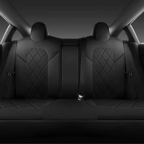Tapha Faux Leather Seat Cover Set for Tesla Model 3 2017-2022, Breathable and Water-Resistant, Include Seat Covers for Front and Rear Seats (Black) - Image 5