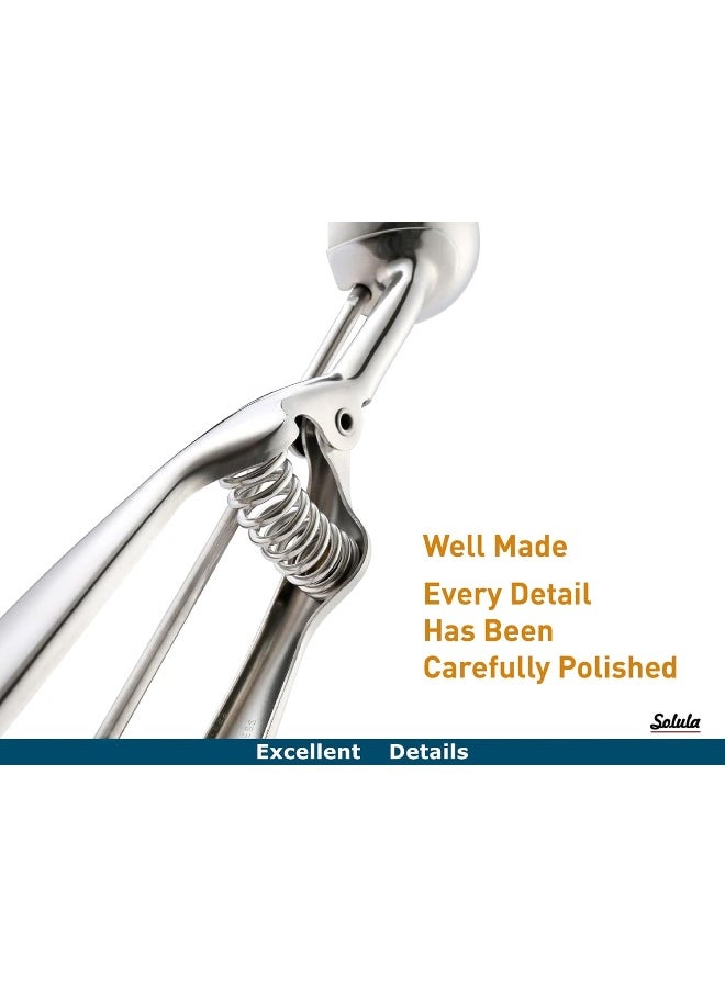 Solula Professional 18/8 Stainless Steel Small Cookie Scoop, 2-YEAR Warranty - Image 4