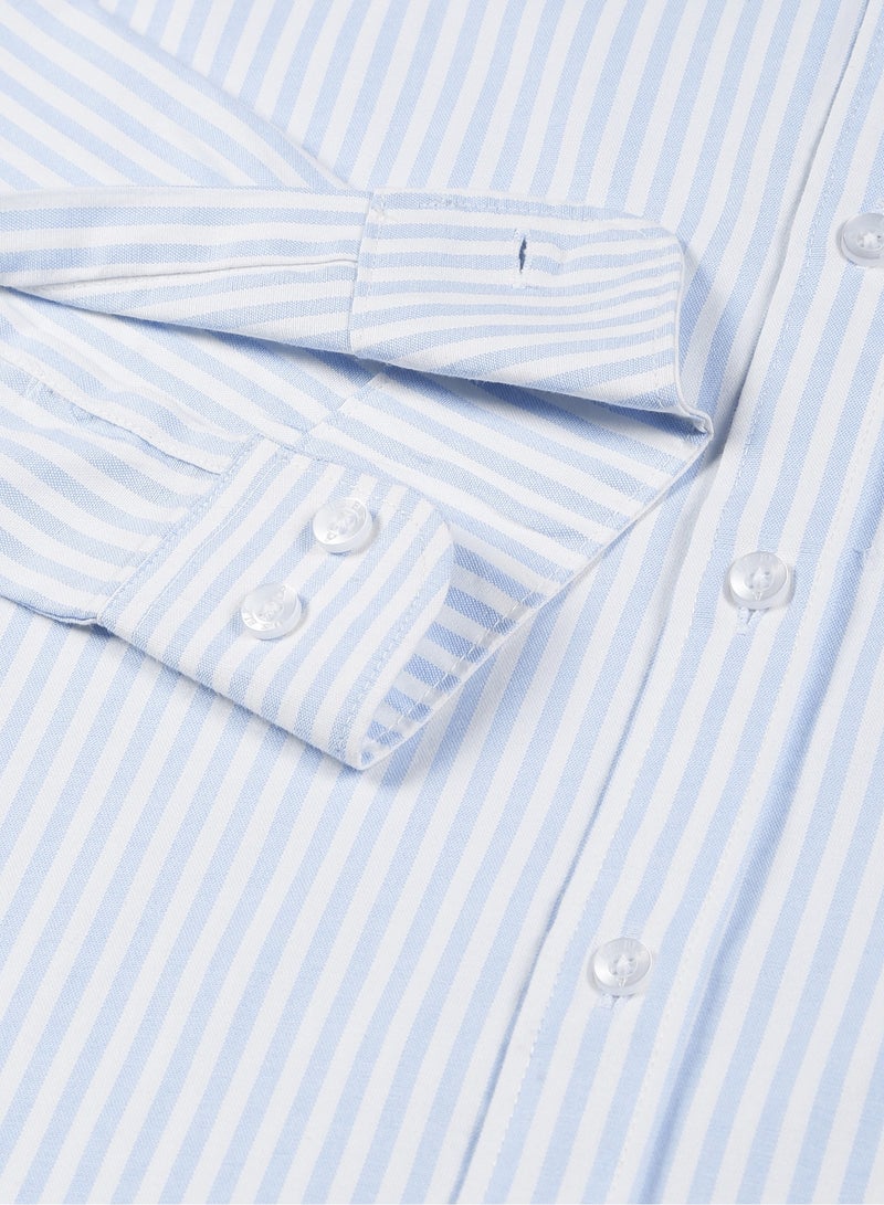 Men's Button Down Shirt | Casual Slim Fit Shirt | Long Sleeve Oxford Shirts For Men | Smart Fit Cuff image 7