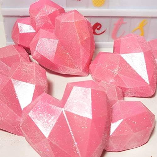 yuntop 8 Grid Diamond Heart Silicone Cake Chocolate Mold Silicone Baking Pan Mold for DIY Cake Mousse Dessert 3D Diamond Love Heart Shaped Mould for Candy Fondant Ice Cream Soap Cupcake Cheesecake Jelly - Image 2