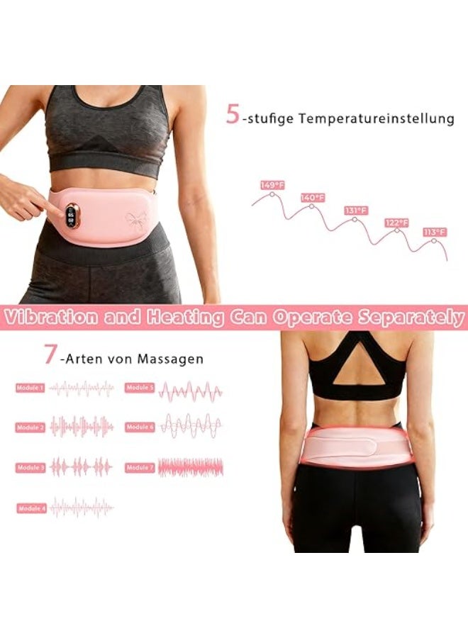 حزام التدفئة الكهربائي للدورة الشهرية - كمادة حرارية مزدوجة للبطن والظهر - لاسلكي ويعمل بالشحن (125 سم) - Image 4