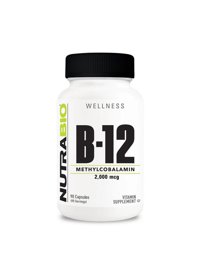 NutraBio مكمل فيتامين نوترا بايو ميثيل ب-12، 2000 ميكروغرام - يعزز صحة الخلايا والعافية، 90 كبسولة نباتية - Image 1