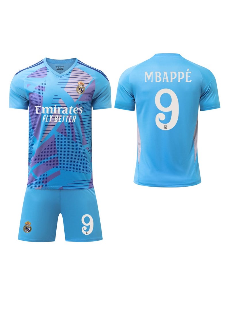 General 2024-2025 Season Real Madrid Football Jersey MBAPPE #9 Football Jersey/Shorts Gift Set Kids Size & Adult Size for Fans & Friends  - Image 1