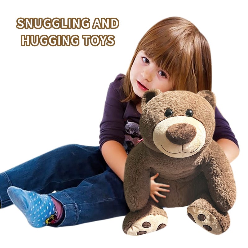 Fiosnow Weighted Stuffed Animals for Adults Brown Bear 3.5lbs 24" Weighted Plush Animals for Kids Throw Pillow Hugging Toys - Image 3
