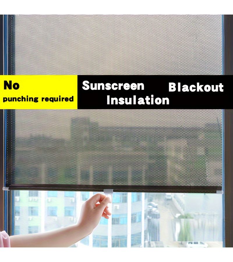 Black Dots Full Shading Roller Curtain Sun Protection Thermal Insulation For Bedroom Window - Image 1