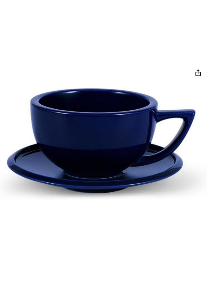 ام اتش دابيلو - ثري بومبار كوب قهوة MHW-3BOMBER C5086 سعة 280 مل مع صحن ومقبض مقاوم للحرارة، سميك لتحضير الكابتشينو واللاتيه وشوت الشاي الصلب - Image 1